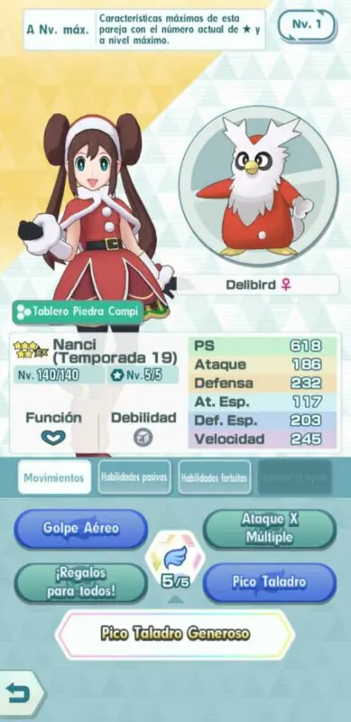 Nanci y Delibird Pokemon Masters EX