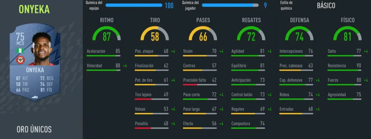 FIFA 22: la mejor plantilla barata de la Premier League para Ultimate Team stats in  Onyeka