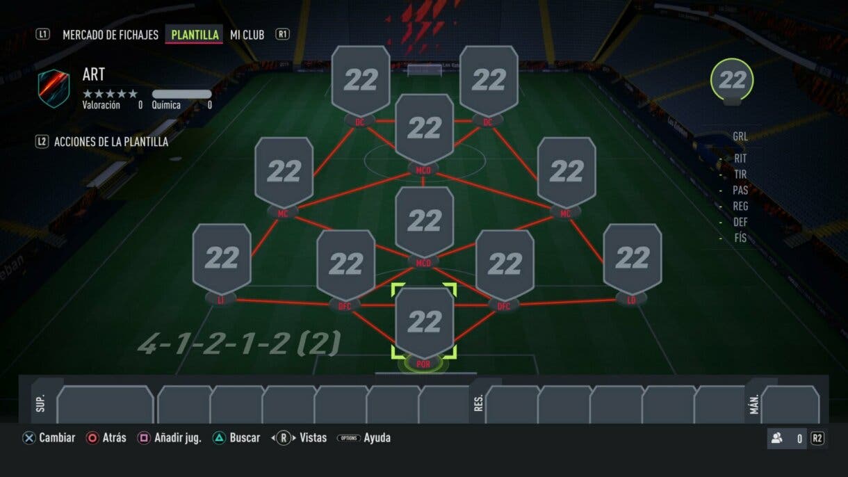 FIFA 22: tácticas e instrucciones de la 4-1-2-1-2 (2), una formación para partidos muy acelerados Ultimate Team