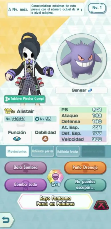 Alistair y Gengar Pokemon Masters EX