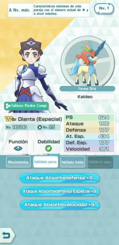 Dianta y Keldeo Pokemon Masters EX habilidades