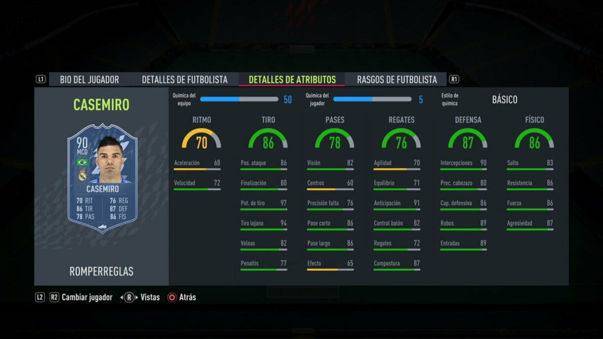FIFA 22: este es el primer equipo Rulebreakers (aquí puedes ver sus stats) Rulebreakers stats in game Casemiro