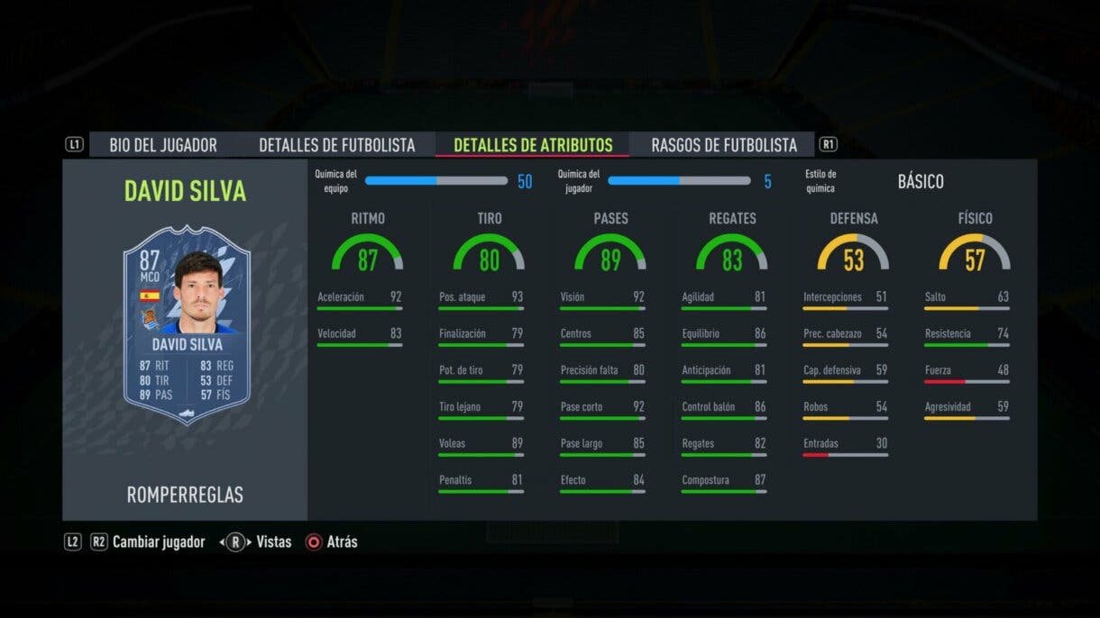 FIFA 22: este es el primer equipo Rulebreakers (aquí puedes ver sus stats) Rulebreakers stats in game David Silva