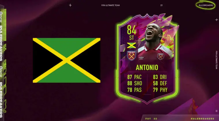 Imagen de FIFA 22: si quieres usar a Michail Antonio Rulebreakers gratuito en híbridos, ten en cuenta que es jamaicano