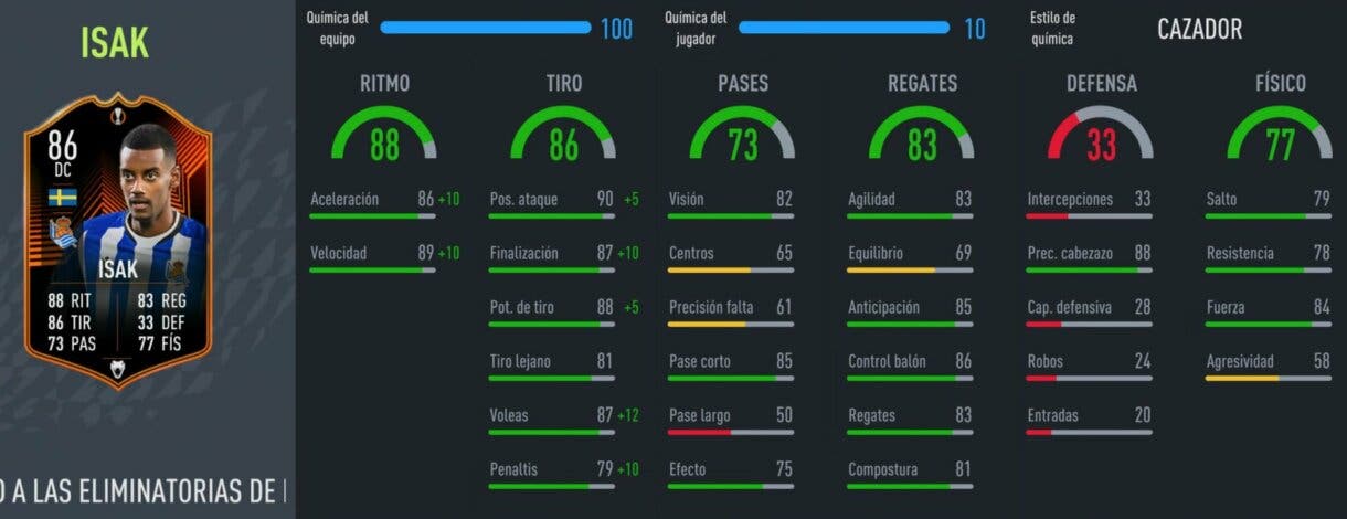 FIFA 22: review de Alexander Isak RTTK. ¿El mejor DC de la Liga Santander? Ultimate Team stats in game.
