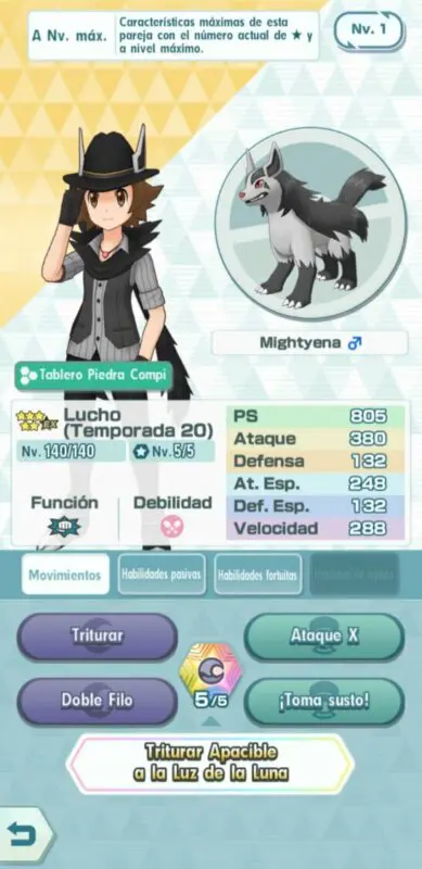 Lucho y Mightyena Pokemon Masters EX