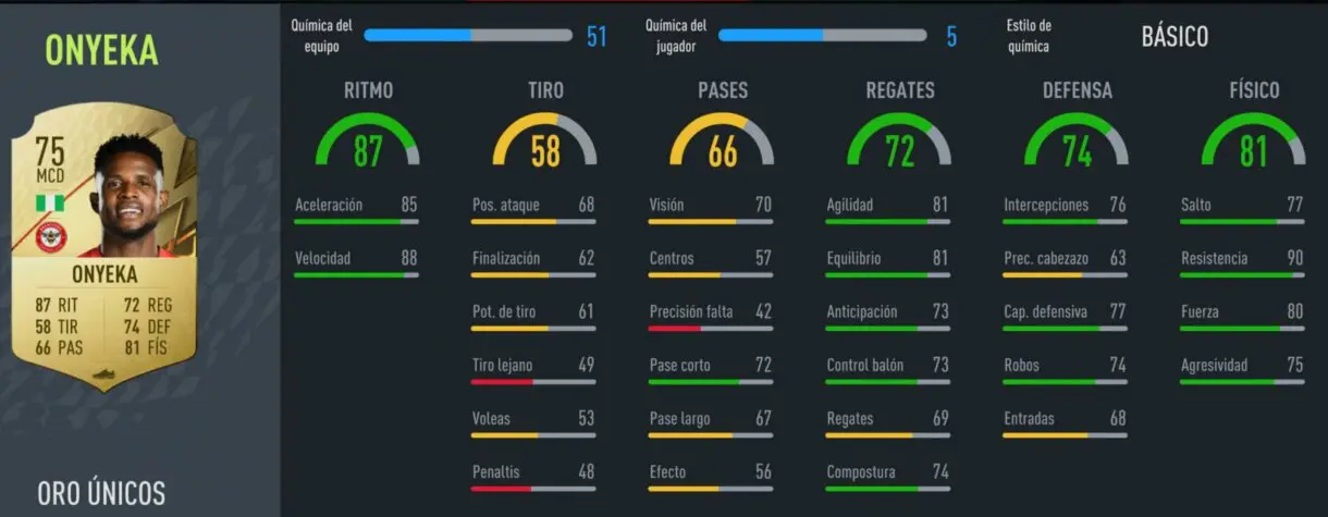 FIFA 22 Modo Carrera: ¿Buscas un gran mediocentro defensivo barato para tu club? Aquí tienes opciones muy interesantes stats in game Onyeka