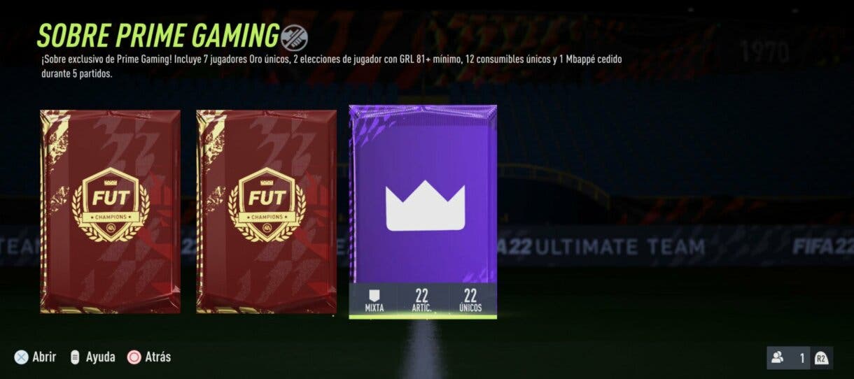 FIFA 22: ya disponible el primer regalo de Prime Gaming para Ultimate Team. Este es su contenido 