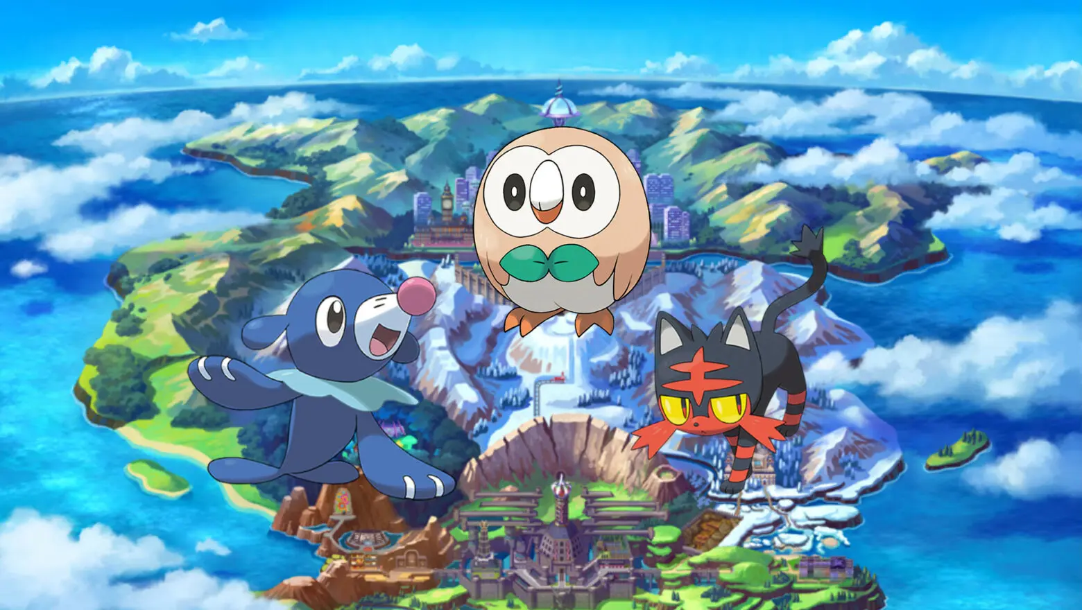 Rowlet Litten y Popplio Pokemon Espada y Escudo