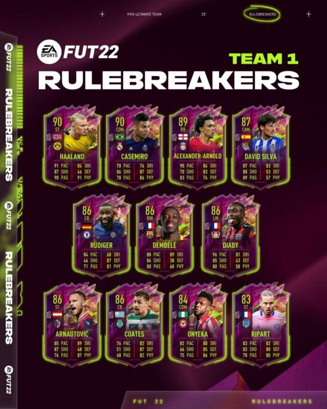 FIFA 22: este es el primer equipo Rulebreakers (aquí puedes ver sus stats) Ultimate Team