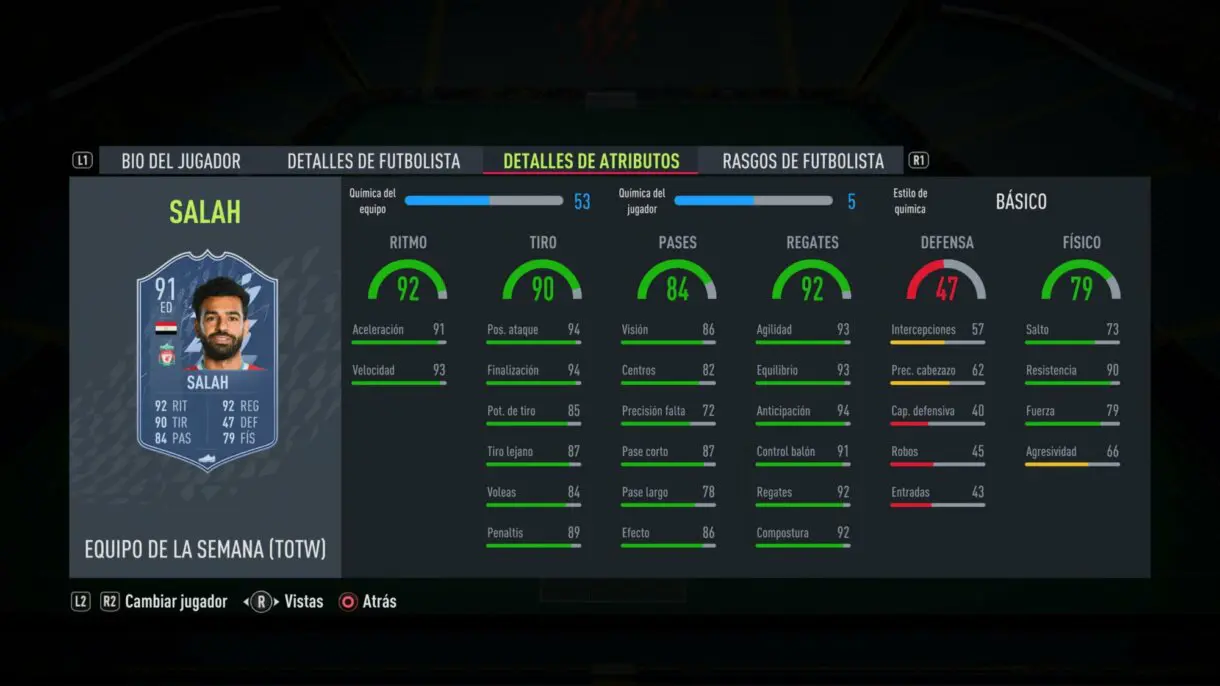 FIFA 22: Salah y Alaba destacan en un TOTW 6 con varias mejores de OTW (Equipo de la Semana) Ultimate Team stats in game Salah