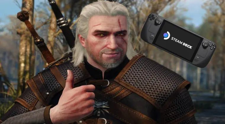 Imagen de Así de espectacular luce The Witcher 3 en una Steam Deck en su modo portátil