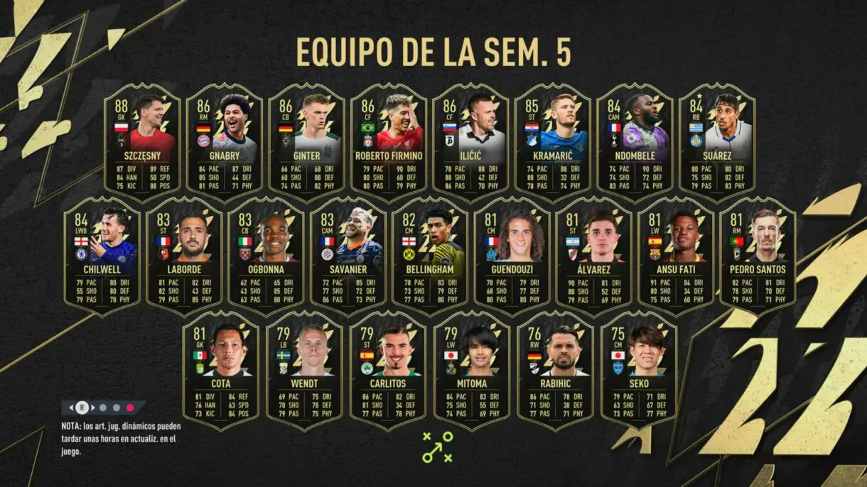 FIFA 22: nuevo Equipo de la Semana con Ansu Fati, Roberto Firmino, Ilicic y Gnabry entre otros (TOTW 5) Ultimate Team