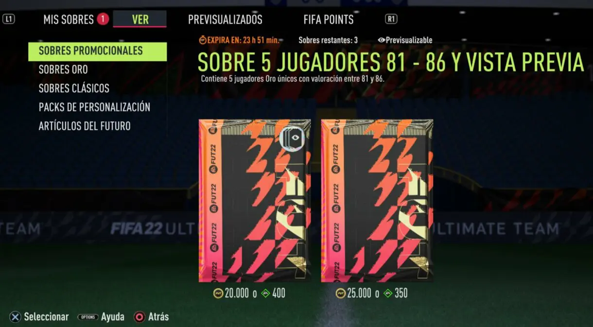 FIFA 22: llega un nuevo sobre especial previsualizable a Ultimate Team 