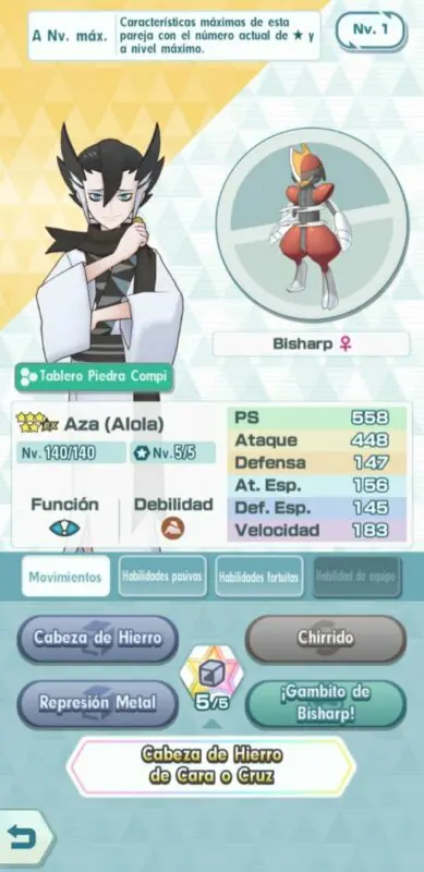 Aza y Bisharp Pokemon Masters EX