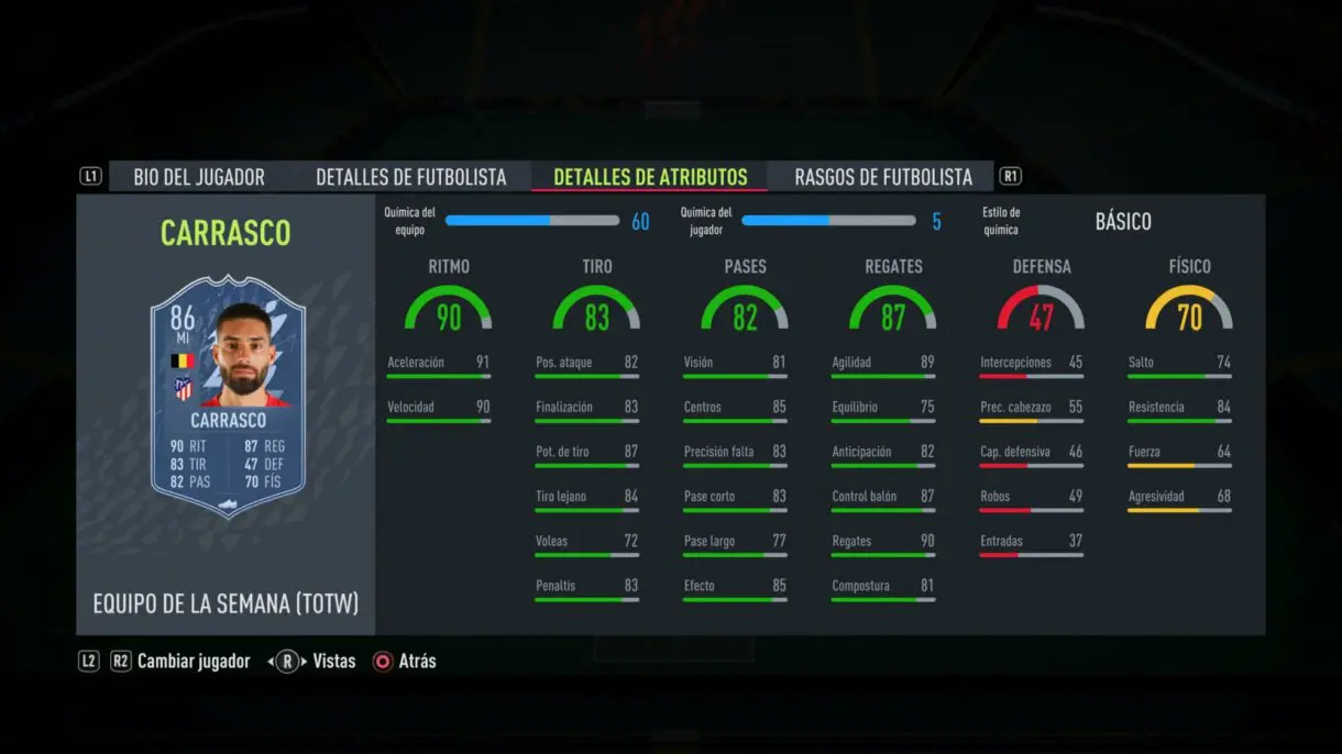 FIFA 22: Vinícius, Carrasco, un OTW y un viejo conocido de Ultimate Team aparecen en el TOTW 7 (Equipo de la Semana) Carrasco IF