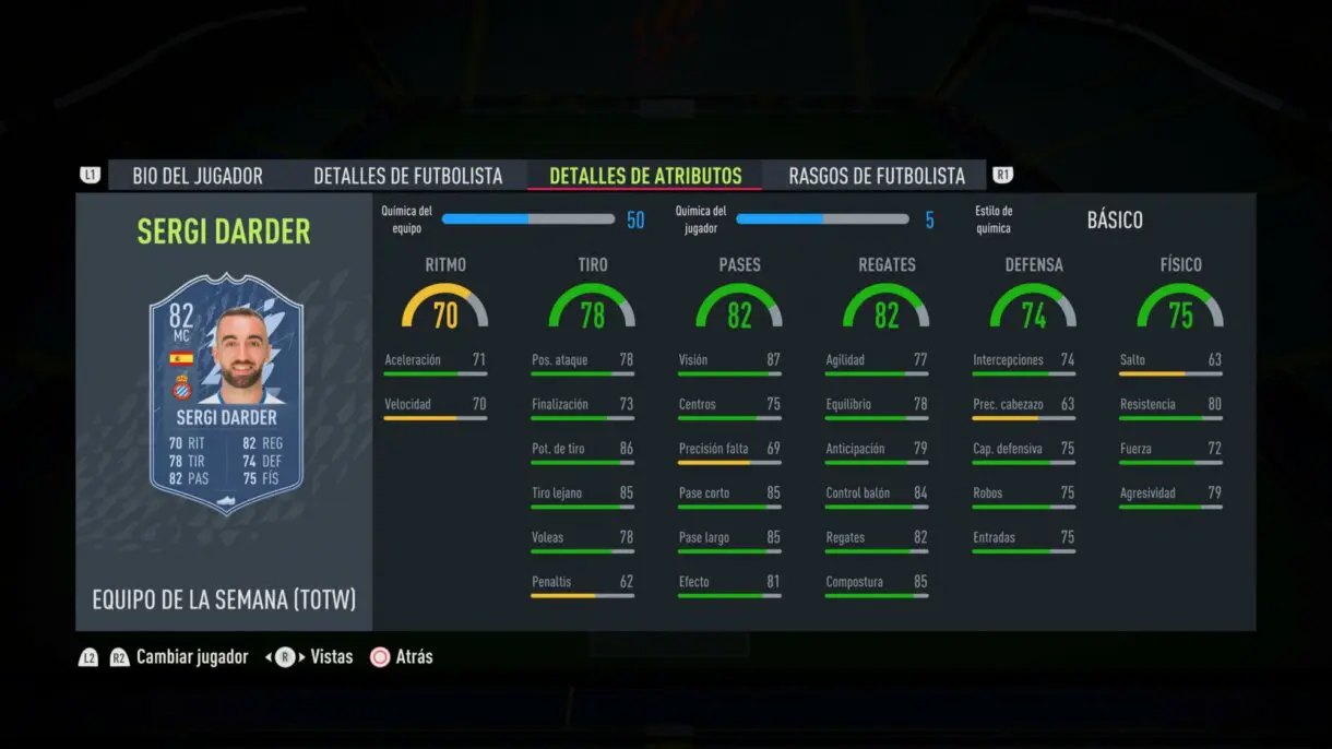 FIFA 22: llegan cartazas a Ultimate Team con el TOTW 8 (Equipo de la Semana) stats in game Sergi Darder