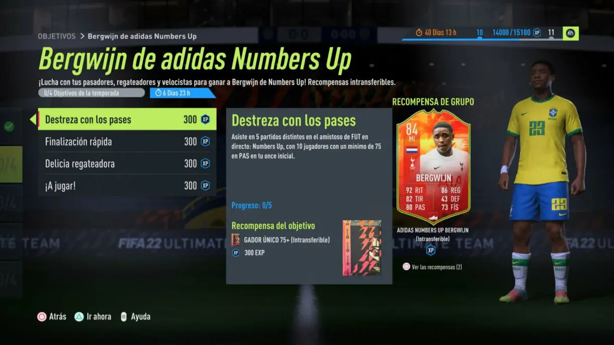 FIFA 22: Steven Bergwijn Numbers Up es la actual carta gratuita de Ultimate Team. Aquí puedes ver sus números