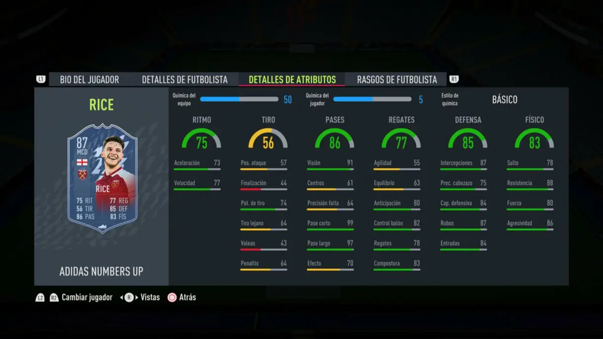 FIFA 22: este es el equipo Numbers Up y aquí puedes ver sus stats en Ultimate Team stats in game Rice