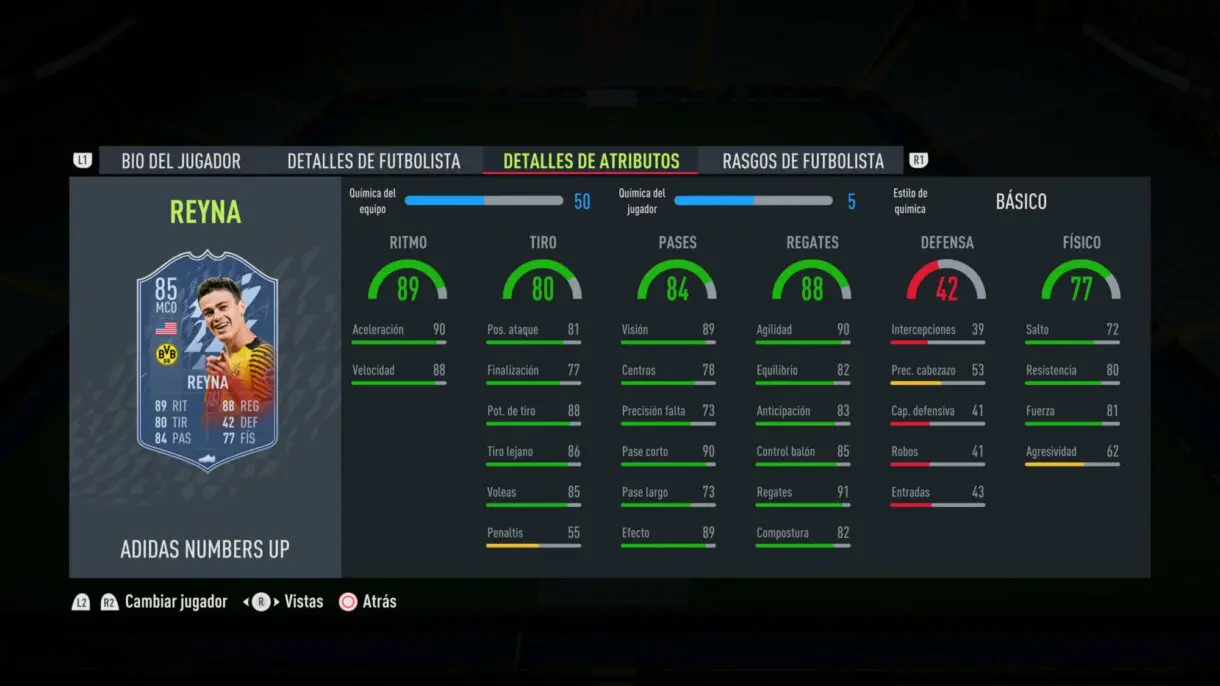 FIFA 22: este es el equipo Numbers Up y aquí puedes ver sus stats en Ultimate Team stats in game Reyna