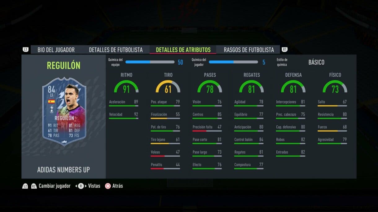 FIFA 22: este es el equipo Numbers Up y aquí puedes ver sus stats en Ultimate Team stats in game Reguilón