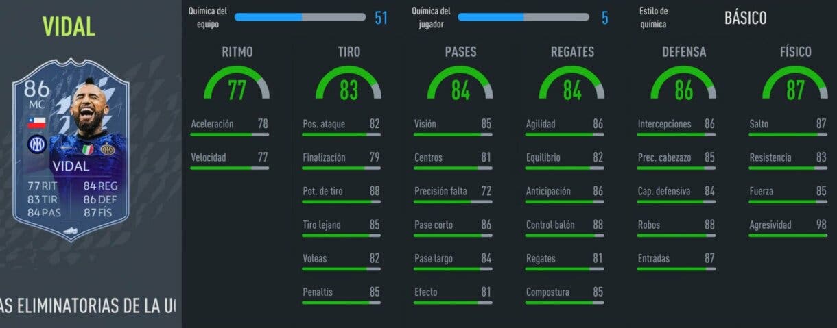 FIFA 22: algunos RTTK ya han recibido la primera mejora de stats. Aquí puedes verlas Ultimate Team Arturo Vidal
