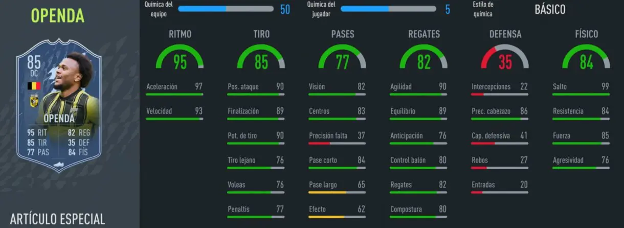 FIFA 22: llega Series de FUT con cuatro cartas gratuitas. Te enseñamos las stats y cómo conseguirlas Openda Fundamentos