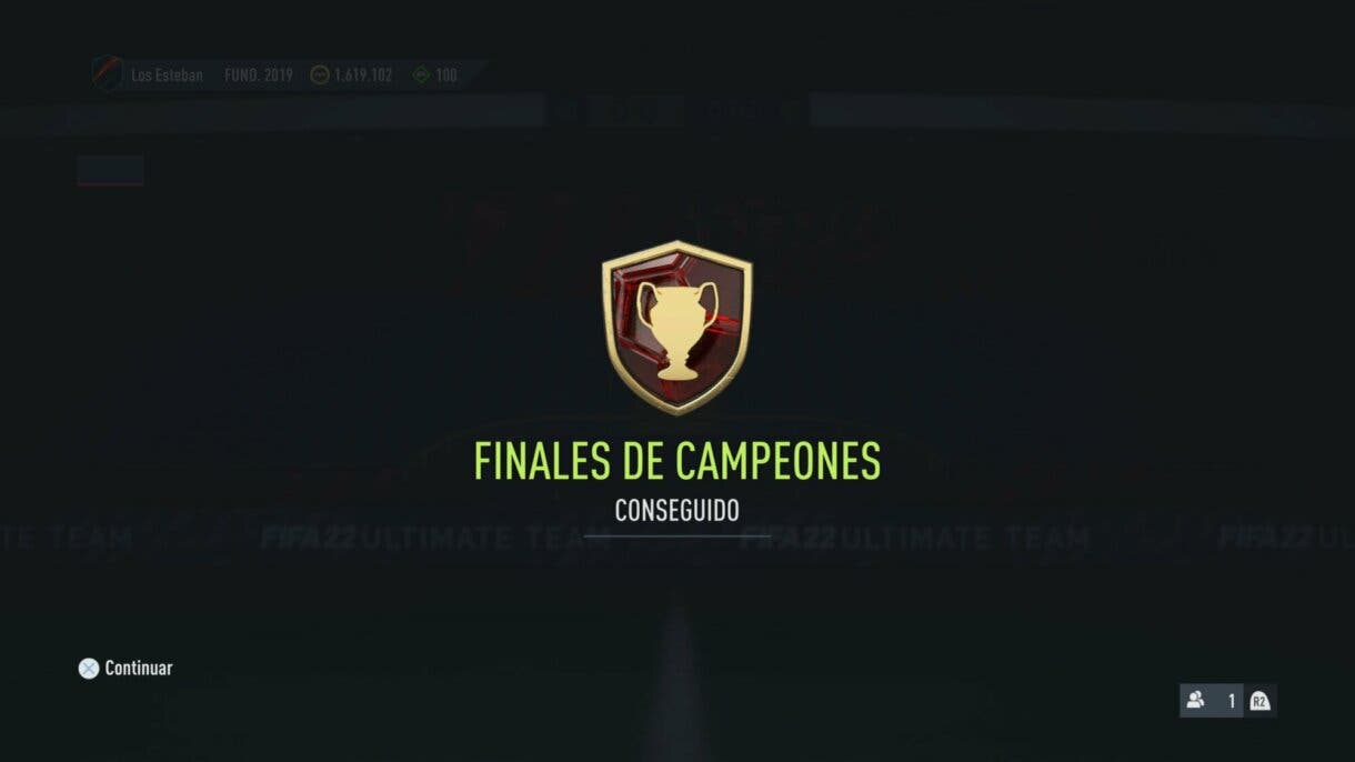 "Finales de campeones conseguido" FUT Champions FIFA 22 Ultimate Team