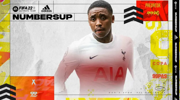 Imagen de FIFA 22: Steven Bergwijn Numbers Up es la actual carta gratuita de Ultimate Team. Aquí puedes ver sus números