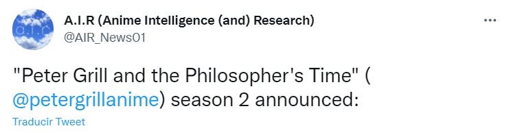 Anunciada Temporada 2 de Peter Grill and the Philosopher's Time