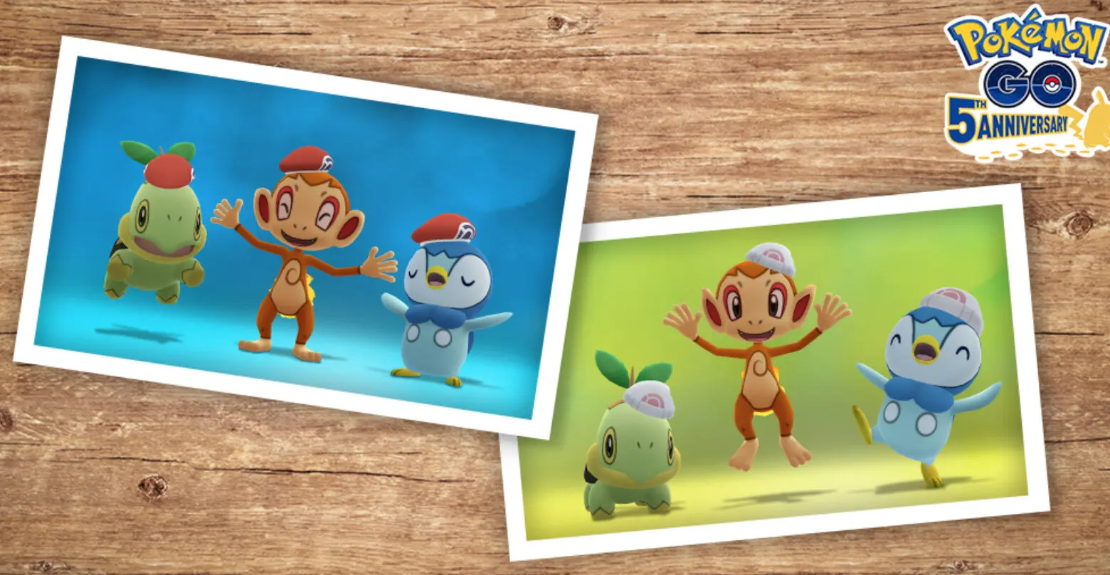 Pokemon GO Turtwig Chimchar Piplup gorros Leon y Maya