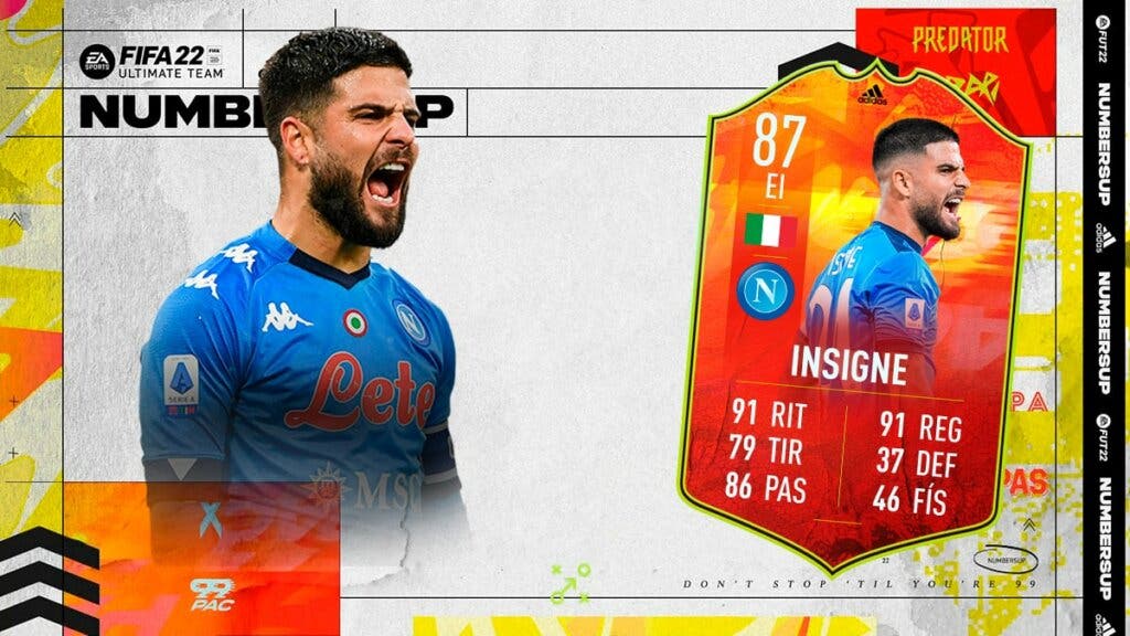 FIFA 22 Ultimate Team SBC Insigne Numbers Up