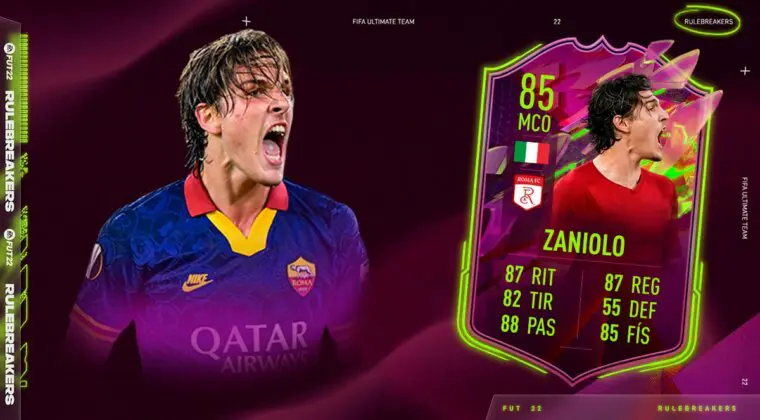 Imagen de FIFA 22: ¿Merece la pena Nicolò Zaniolo Rulebreakers? + Solución del SBC
