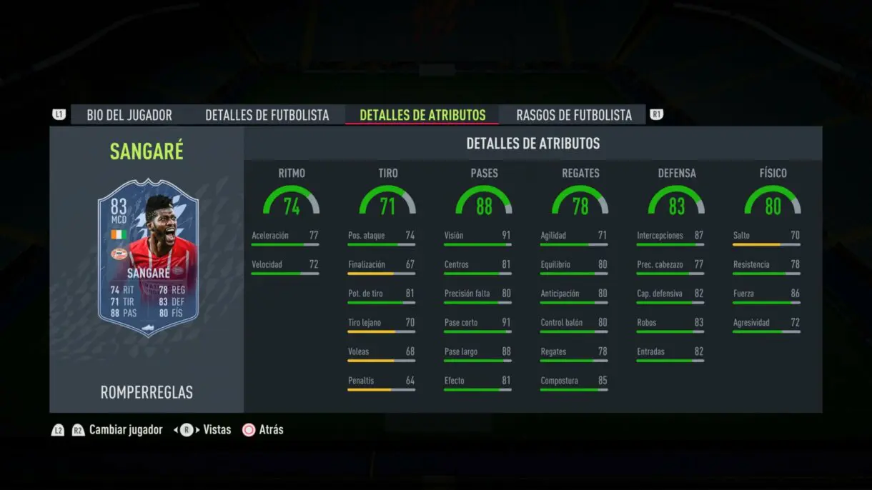 FIFA 22: ¡Oficial! Este es el segundo equipo Rulebreakers. Aquí puedes ver sus stats Ultimate Team stats in game Sangaré