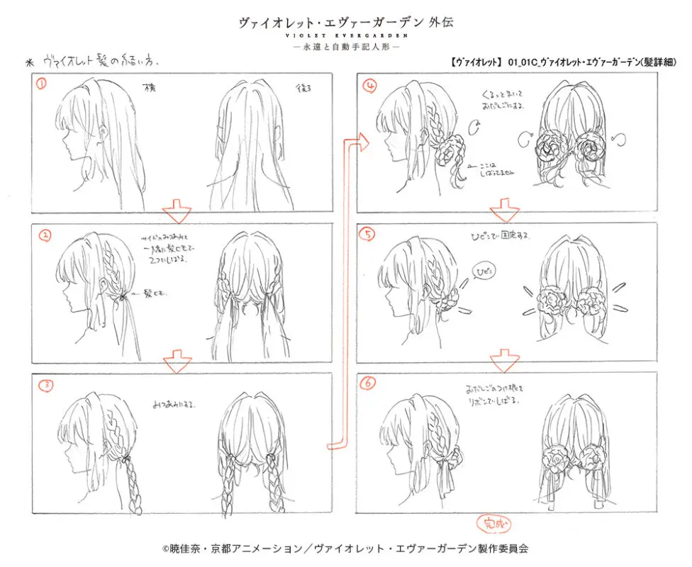 violet evergarden peinado instrucciones