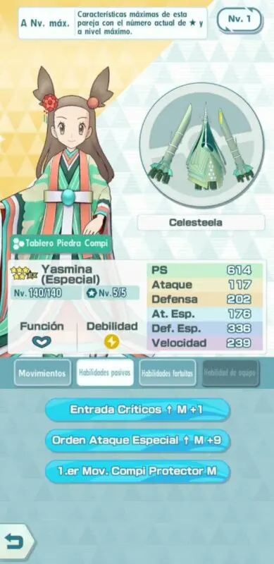 Yasmina y Celesteela Pokemon Masters EX habilidades
