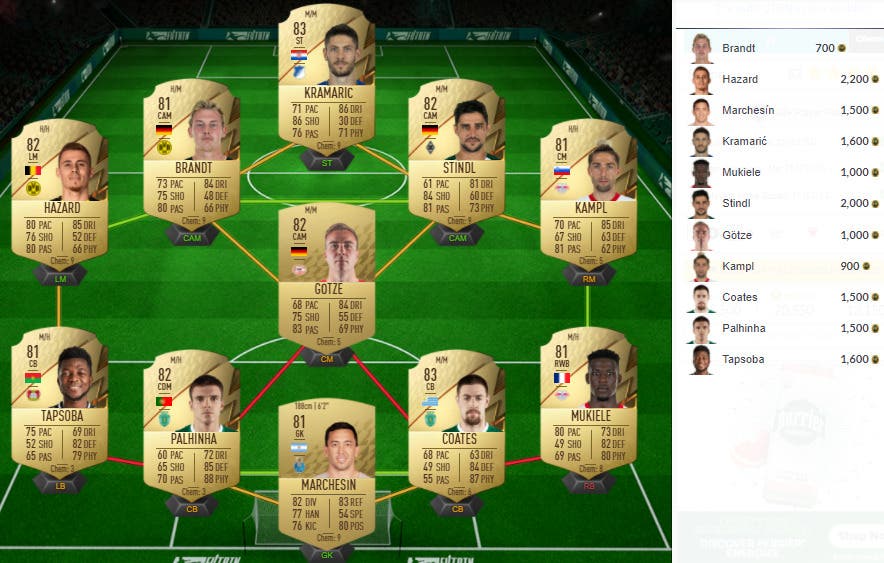FIFA 22 Ultimate Team SBC Elección de jugador 83+