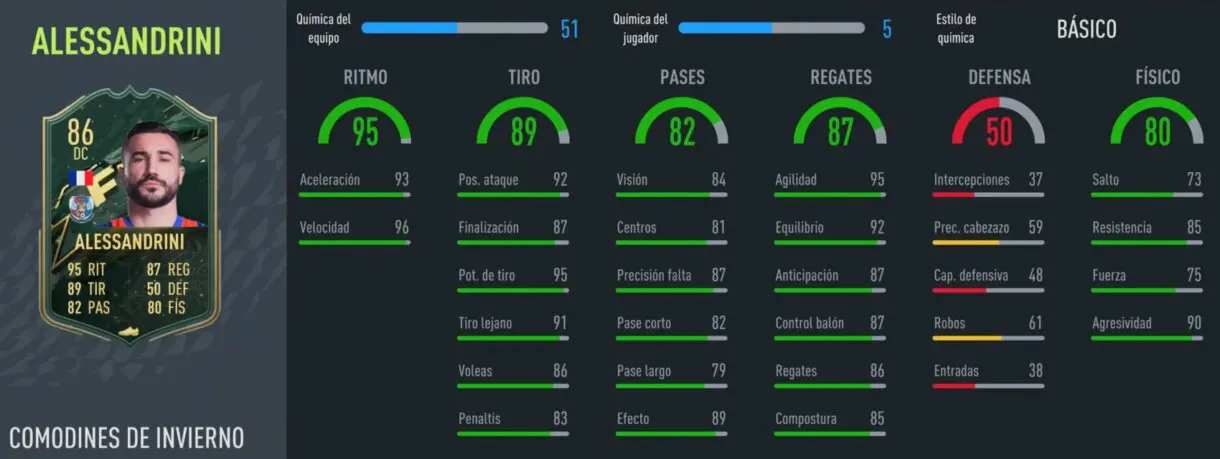 FIFA 22: cartas Winter Wildcards muy interesantes que están a un precio ridículo (1ª parte) Ultimate Team stats in game Alessandrini