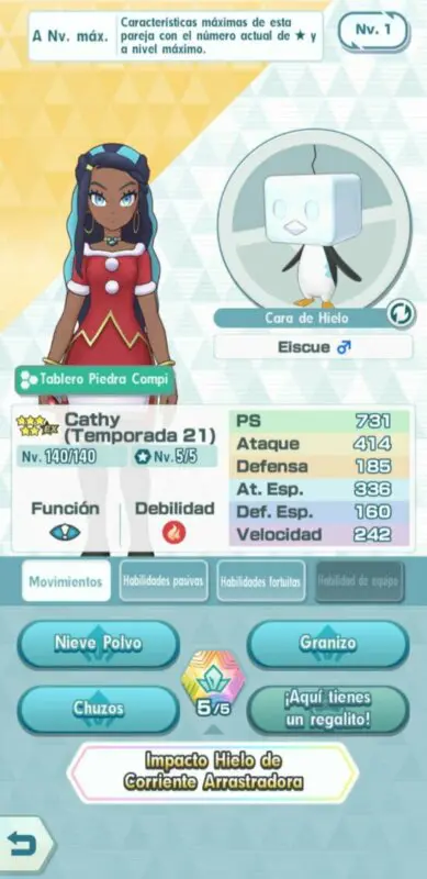 Cathy y Eiscue Pokemon Masters EX
