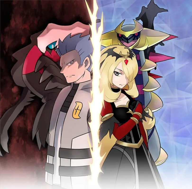 Cintia Giratina Helio Darkrai Pokemon Masters EX arte