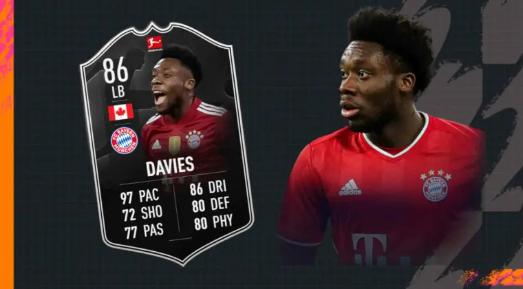 Imagen de FIFA 22: ¿Merece la pena Alphonso Davies POTM de la Bundesliga? + Solución del SBC