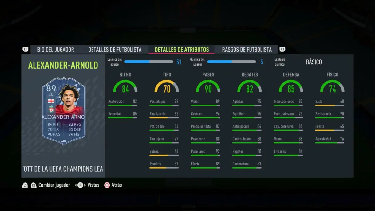 FIFA 22: estos cuatro jugadores se suman al TOTGS de Ultimate Team. Aquí puedes ver sus stats (Team of the Group Stage) Ultimate Team stats in game Alexander-Arnold