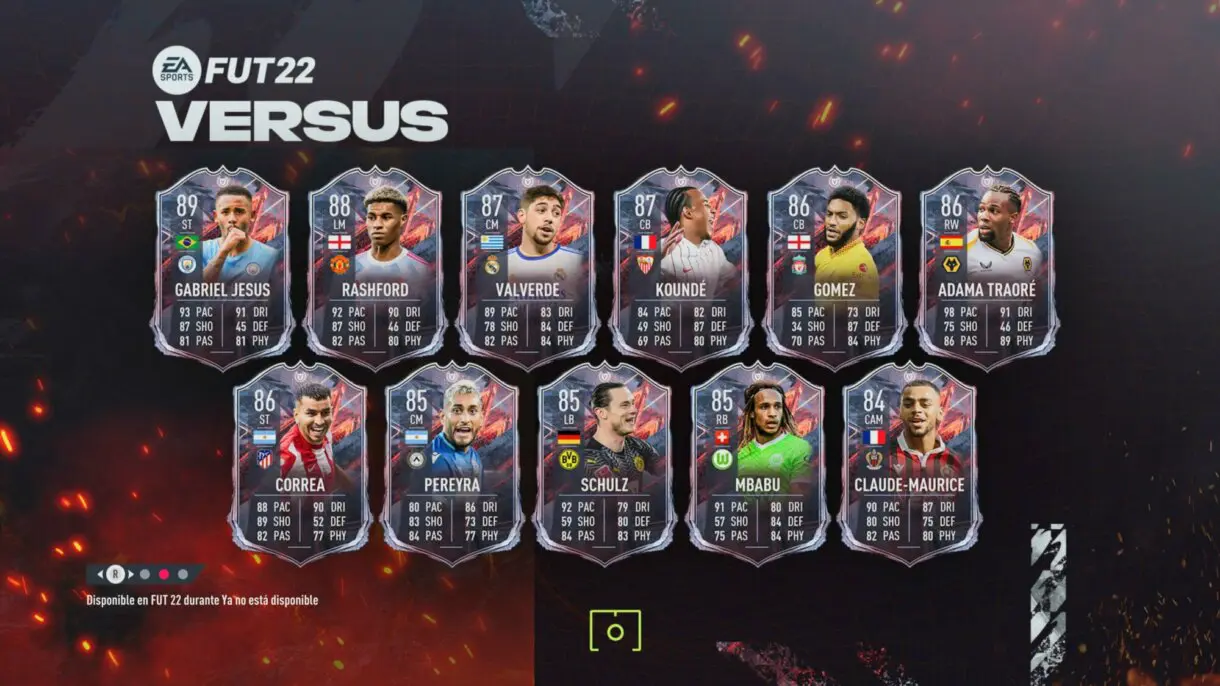 FIFA 22: ¡Oficial! Este es el equipo FUT Versus Fuego Ultimate Team