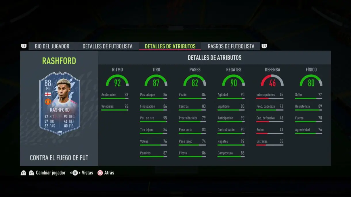 FIFA 22: ¡Oficial! Este es el equipo FUT Versus Fuego e incluye algunas mejoras de filigranas Ultimate Team stats in game Marcus Rashford