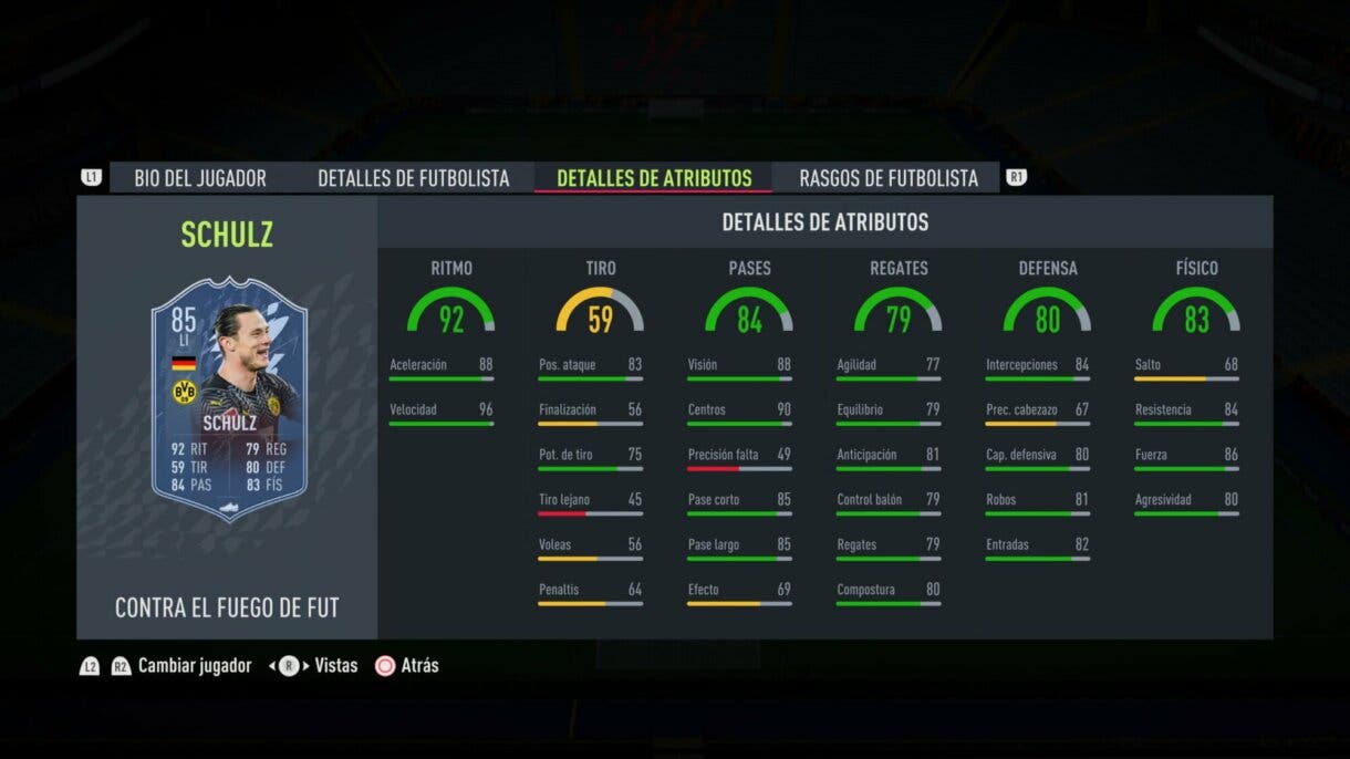 FIFA 22: ¡Oficial! Este es el equipo FUT Versus Fuego e incluye algunas mejoras de filigranas Ultimate Team stats in game Nico Schulz