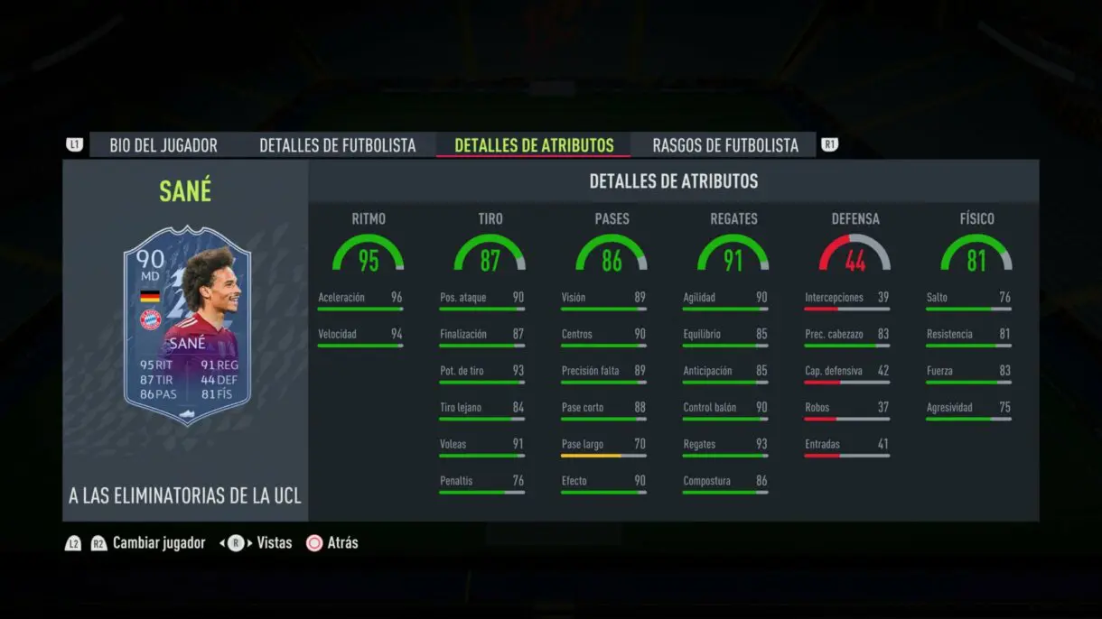 FIFA 22: ya disponibles todos los upgrades de RTTK. Aquí puedes ver las stats de cada uno (Road to the Knockouts) Ultimate Team stats in game Sané