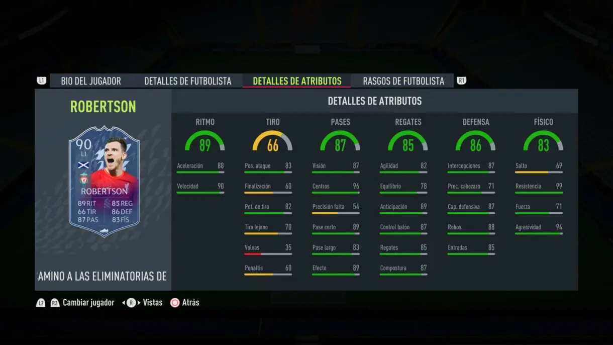 FIFA 22: ya disponibles todos los upgrades de RTTK. Aquí puedes ver las stats de cada uno (Road to the Knockouts) Ultimate Team stats in game Robertson