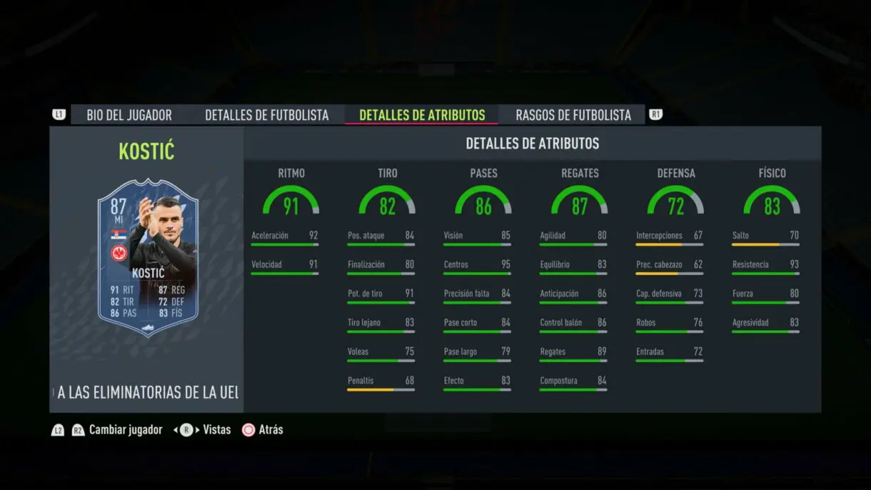 FIFA 22: ya disponibles todos los upgrades de RTTK. Aquí puedes ver las stats de cada uno (Road to the Knockouts) Ultimate Team stats in game Kostic