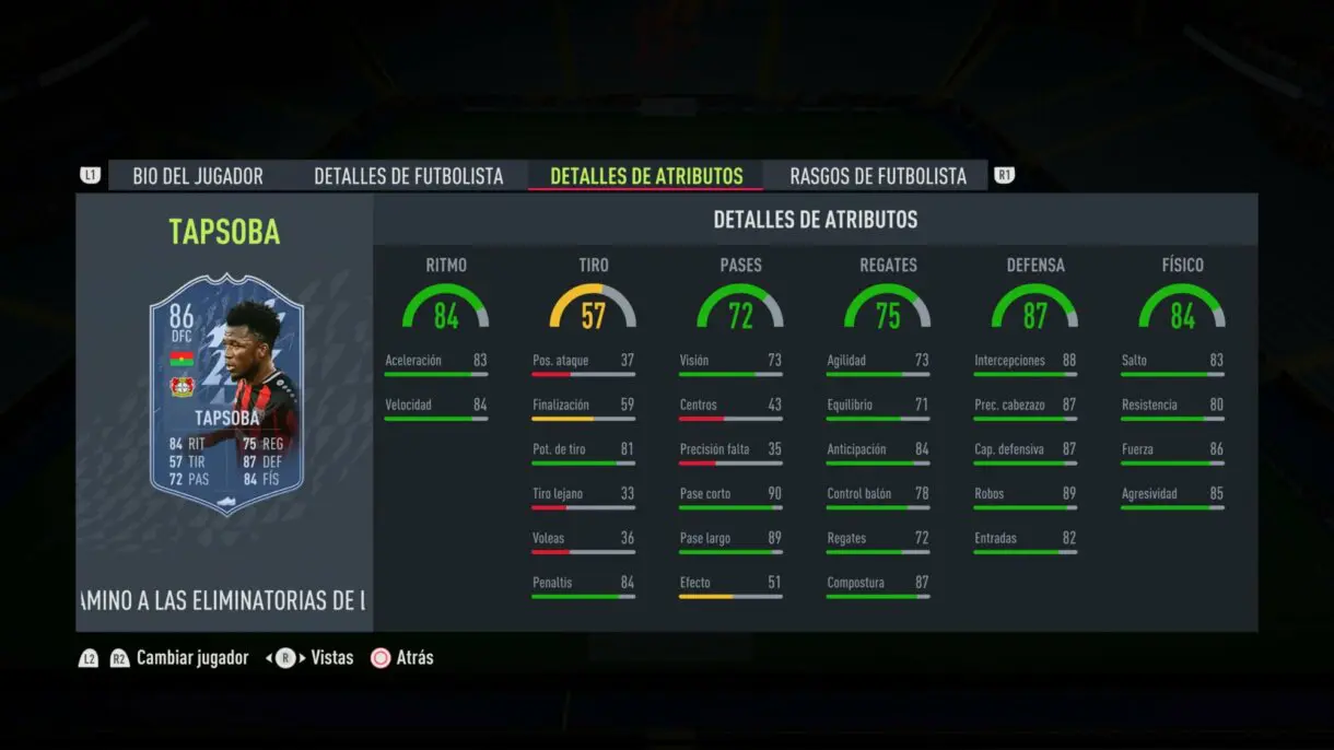 FIFA 22: ya disponibles todos los upgrades de RTTK. Aquí puedes ver las stats de cada uno (Road to the Knockouts) Ultimate Team stats in game Tapsoba