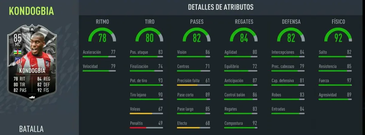 FIFA 22: ¿Merece la pena Geoffrey Kondogbia Showdown? + Solución del SBC Ultimate Team stats in game